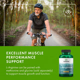 Swanson L-Arginine 850 mg, conditionnement solide pour une routine sportive.