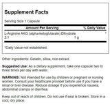 Swanson arginine AKG – capsules, dosage quotidien possible pour l’endurance.