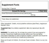 Swanson Armoise capsules 425 mg, flacon, soutien digestif au quotidien.