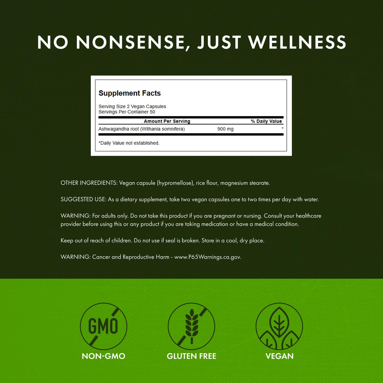 Swanson Ashwagandha Poudre : dose de 450 mg par capsule et arôme naturel