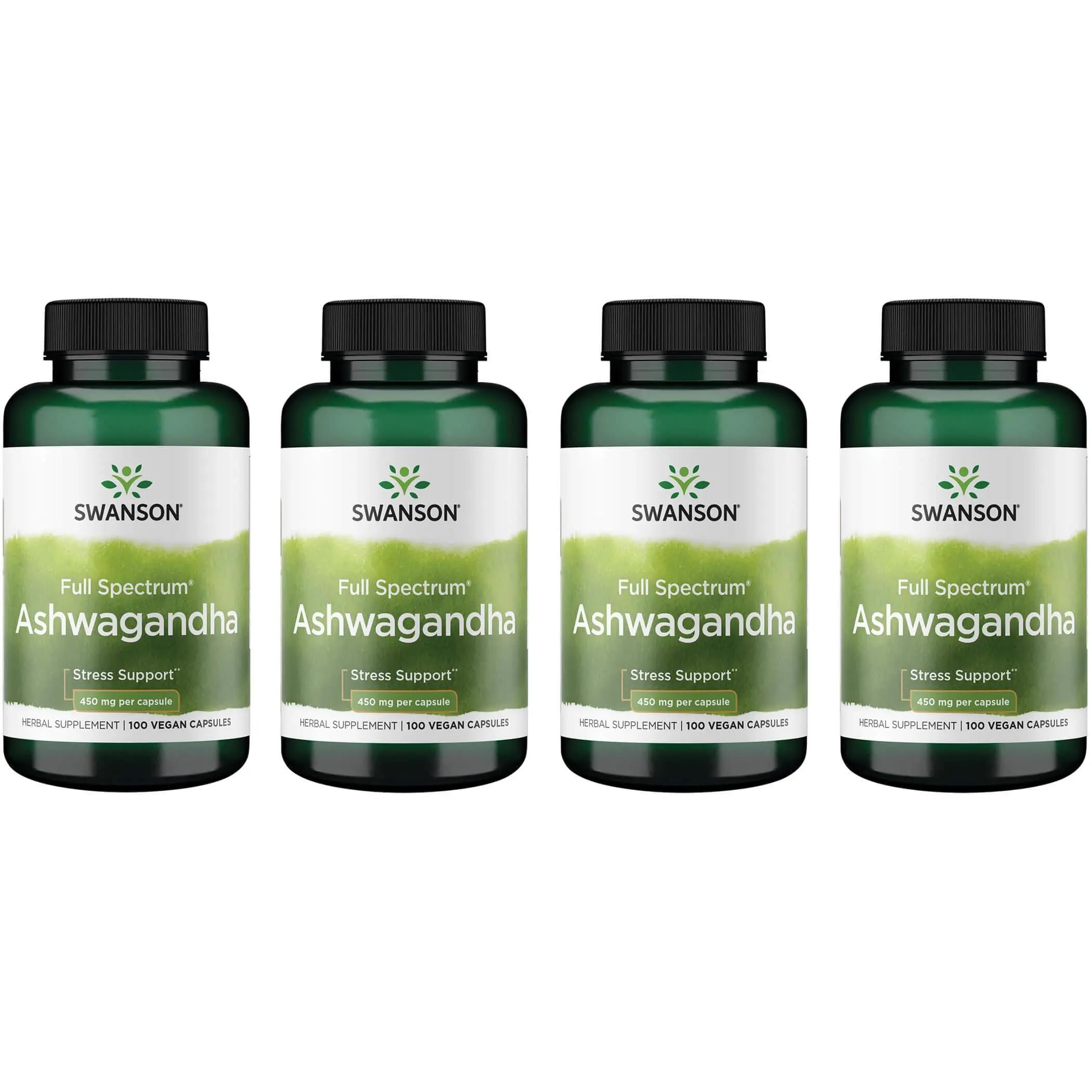 Swanson Ashwagandha poudre dans la bouteille, soutien potentiel au stress.