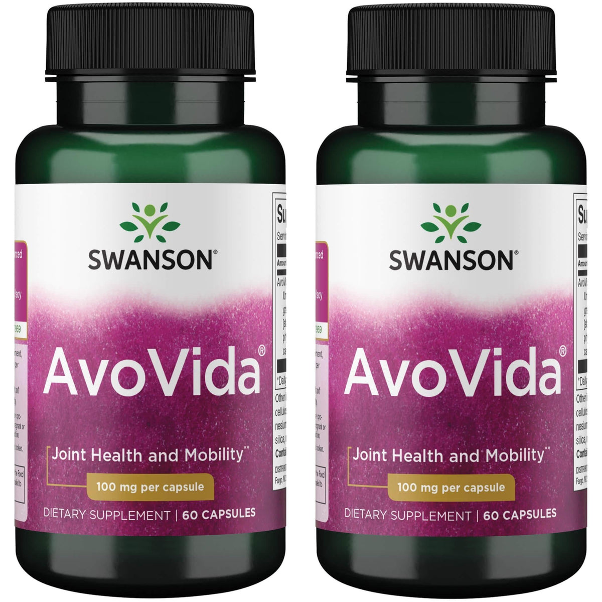 Swanson Avovida 100 mg, gelules dans boîte, soutien potentiel à la flexibilité et au confort