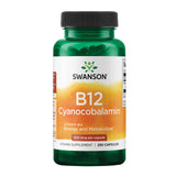 Swanson B12 cyanocobalamine – bouteille 500 mcg, énergie potentielle et soutien nerveux