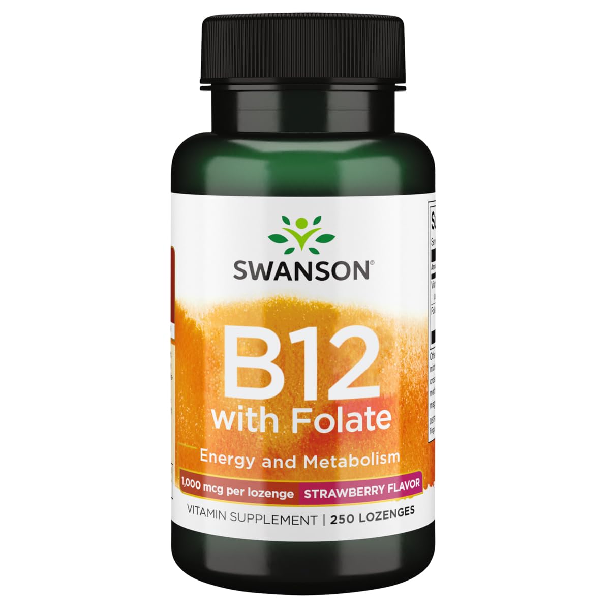 Swanson B12 pastilles – Emballage visible, soutien potentiel à l'énergie au quotidien.