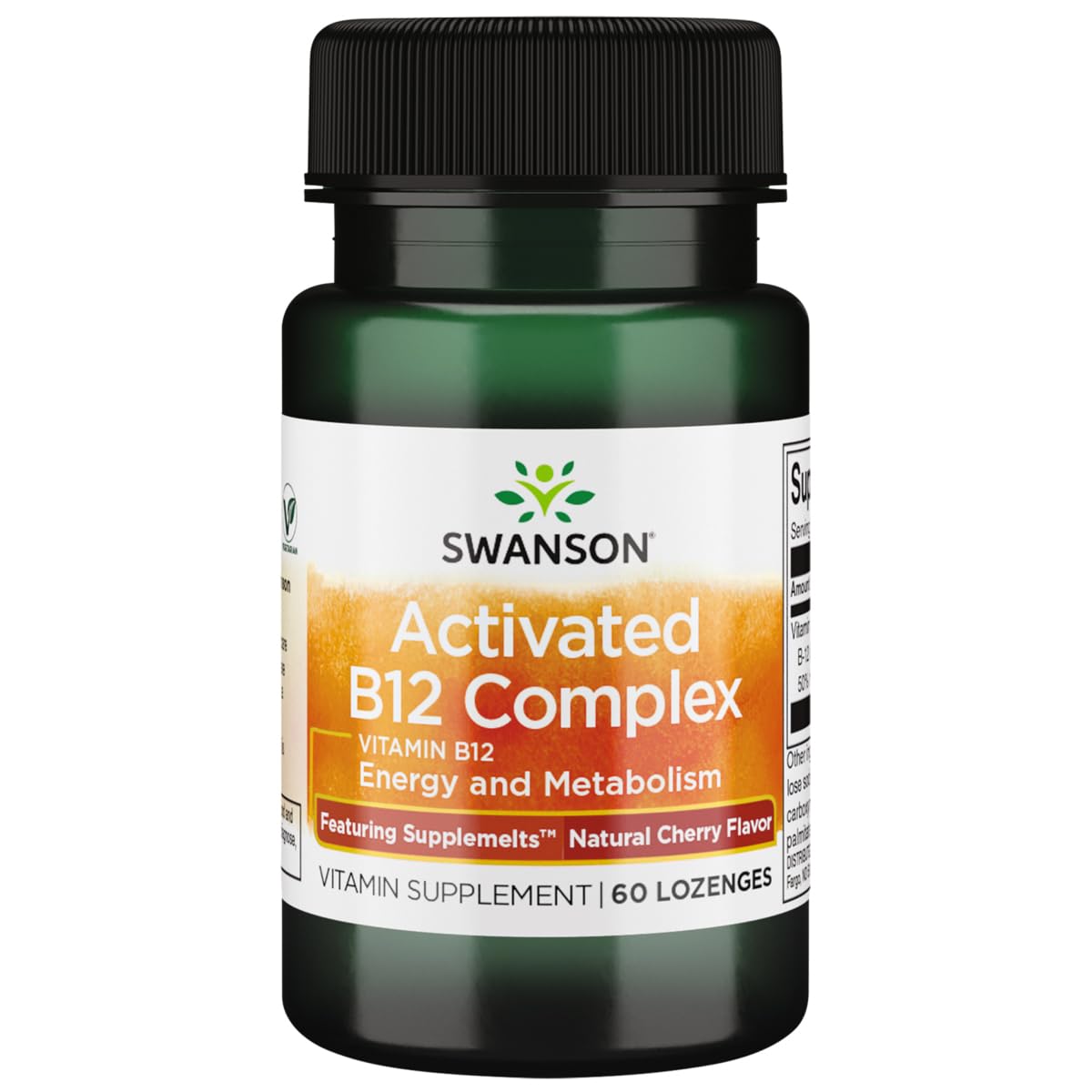 Swanson vitamine B-12 sublinguale activée, flacon de 60 tablettes, soutien potentiel à l'énergie
