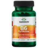 Swanson B-6 capsules: énergie et métabolisme soutenus par des nutriments essentiels.