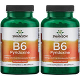 Swanson B6 Pyridoxine - Bouteille 100 mg, soutien énergétique potentiel et bien-être cardio.