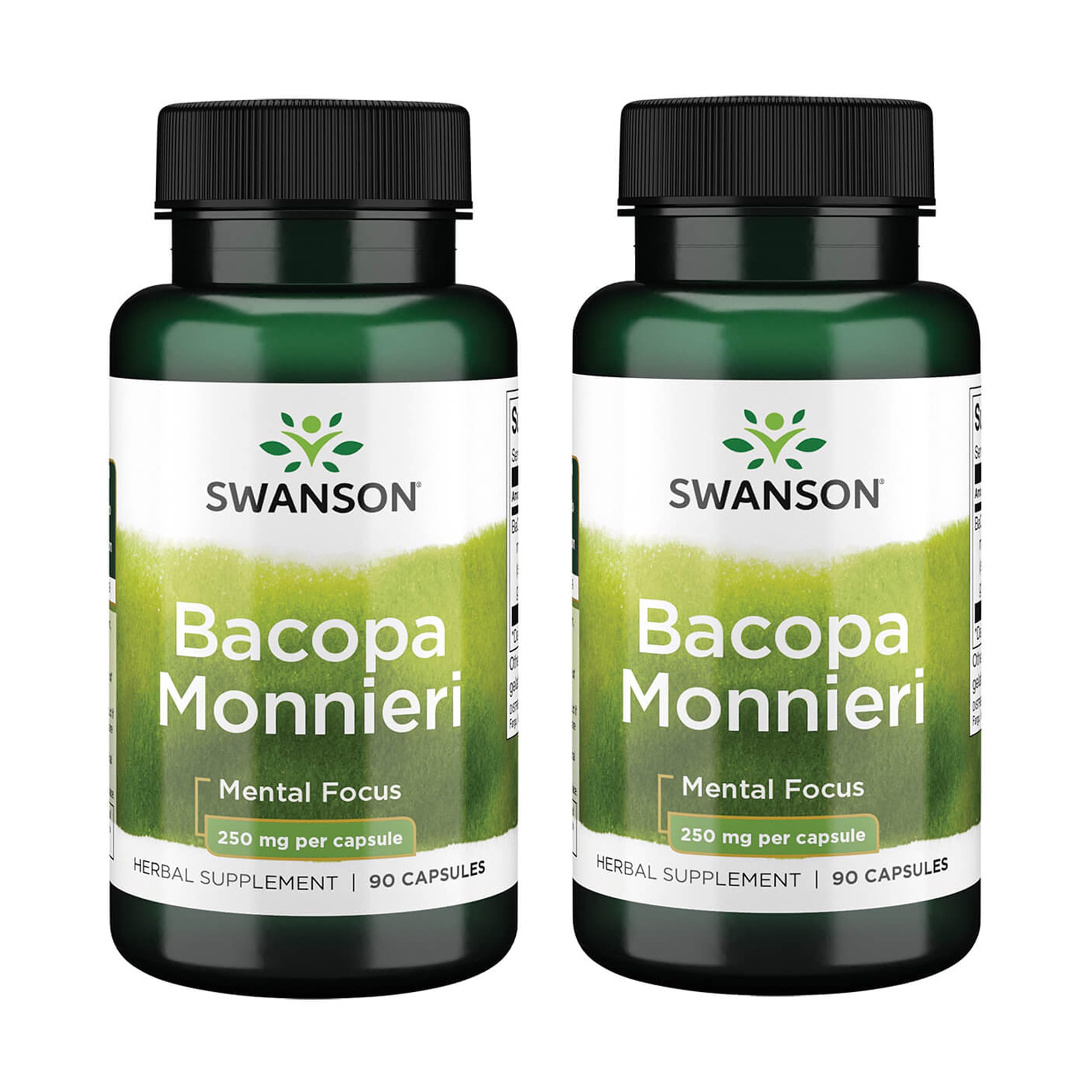 Swanson Bacognize: bouteille de 90 gélules de Bacopa pour concentration potentielle.
