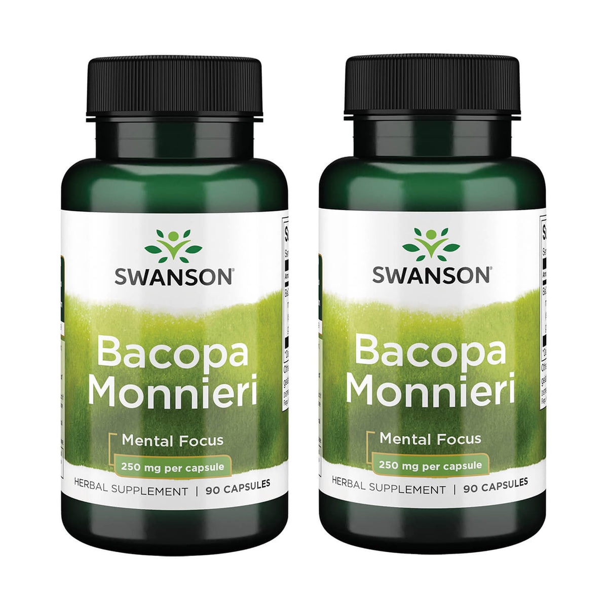 Swanson Bacognize: bouteille de 90 gélules de Bacopa pour concentration potentielle.