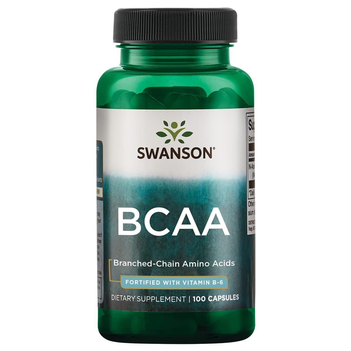 Swanson BCAA capsules – gélules faciles à avaler pour récupération musculaire potentielle