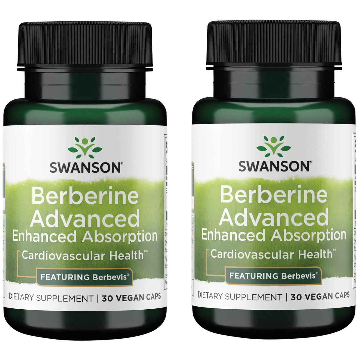 Swanson Berberine Advanced: bouteille fermée, soutien potentiel à la santé générale.