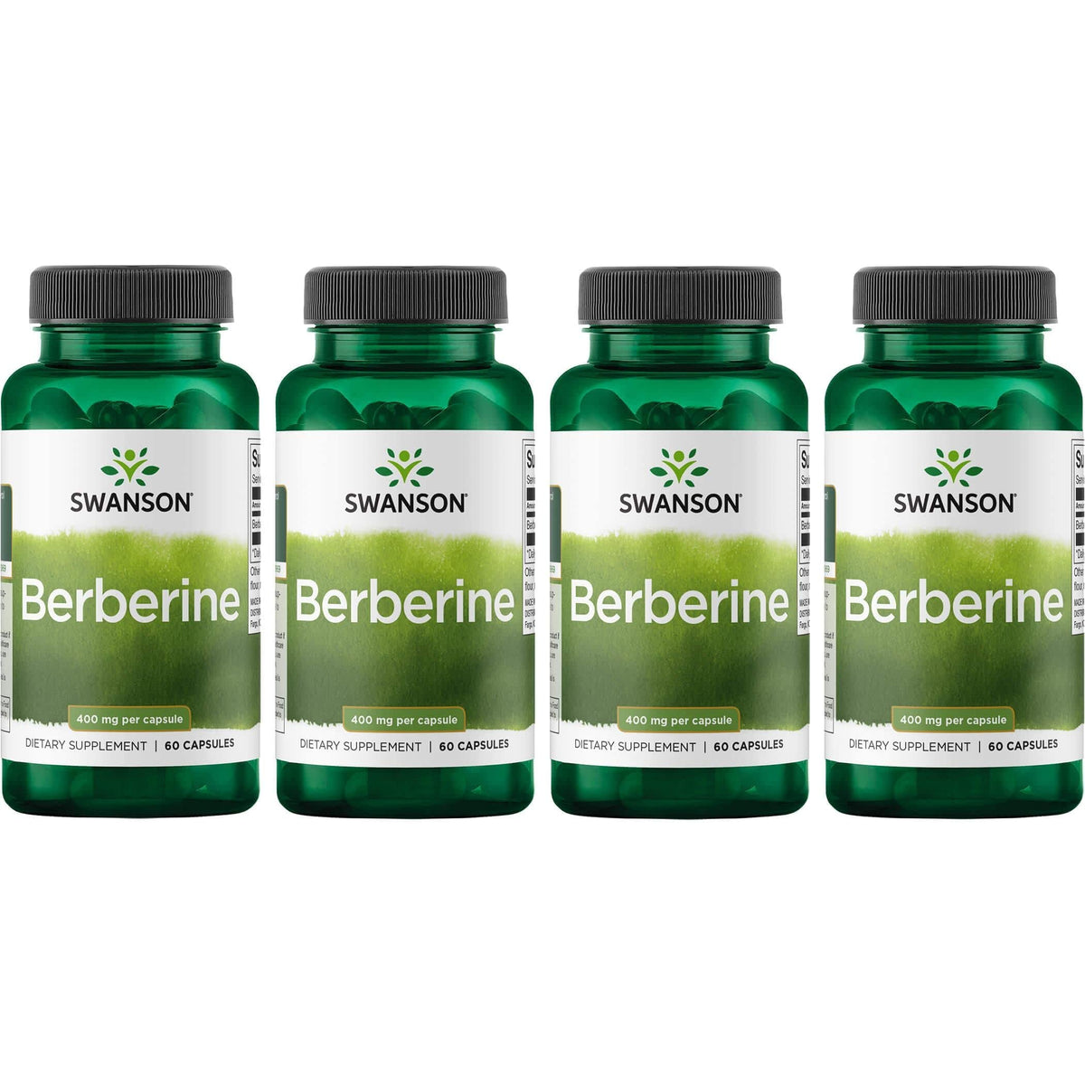 Swanson Berberine, bouteille 400 mg, 60 capsules, soutien potentiel au bien-être cardio.