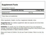 Étiquette Swanson Berberine affichant la formule HCl pour l’usage quotidien.