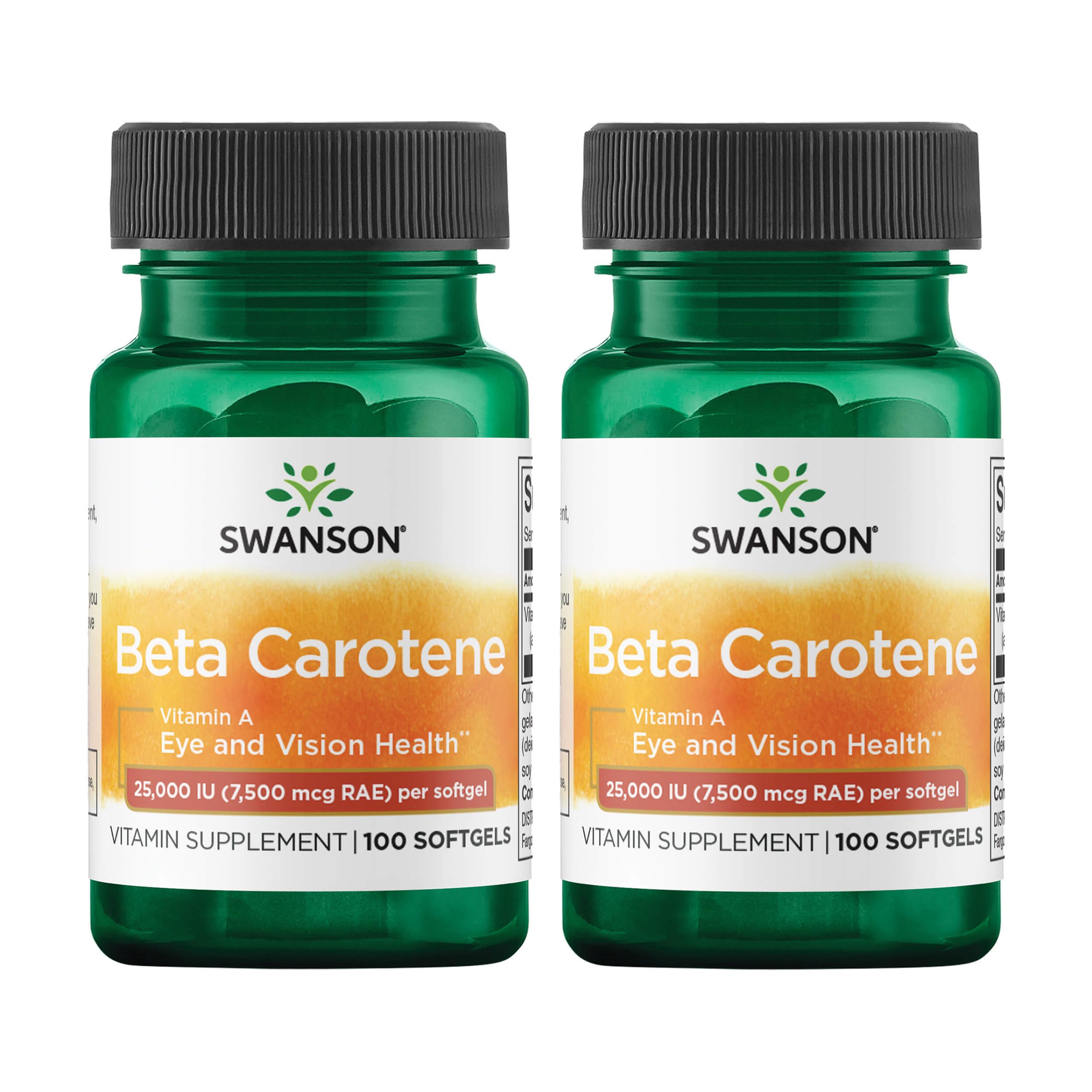 Swanson Beta-Carotene dans une bouteille, soutien potentiel à la vision et à la protection antioxydante.