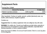 Swanson Bêta-Carotène — étiquette-dosage : formulation antioxydante pour tout le corps.