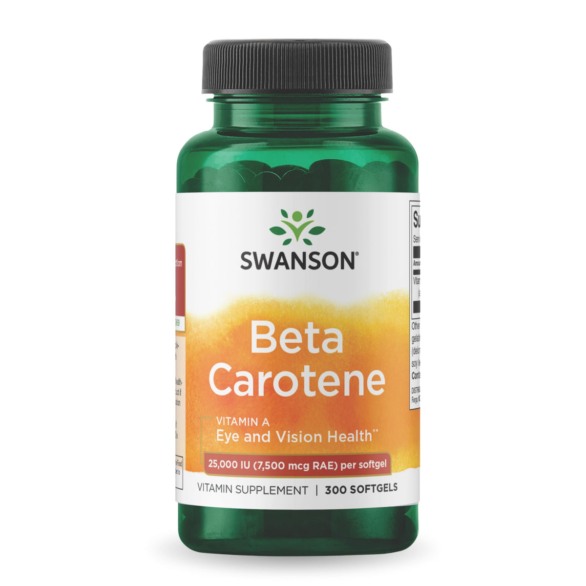 Swanson Bêta-Carotène Softgels: soutien peau et antioxydant quotidien.