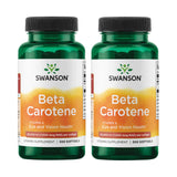 Swanson bêta-carotène, bouteille de capsules molles, soutien potentiel pour la vision et la peau.