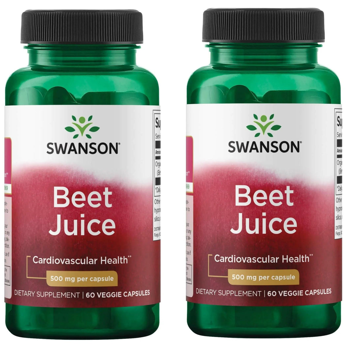 Swanson betterave lyophilisées en capsules, emballage visible et pratique pour routine quotidienne.