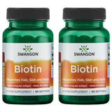 Biotine Swanson Haute Puissance 10 000 mcg, gélules, peut soutenir cheveux et ongles