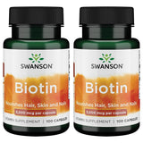 Swanson Biotine 5000 mcg, capsules – soutien potentiel pour cheveux et énergie