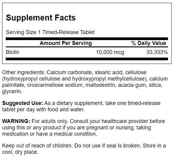 Swanson Biotine capsules – soins des cheveux et des ongles, routine quotidienne.