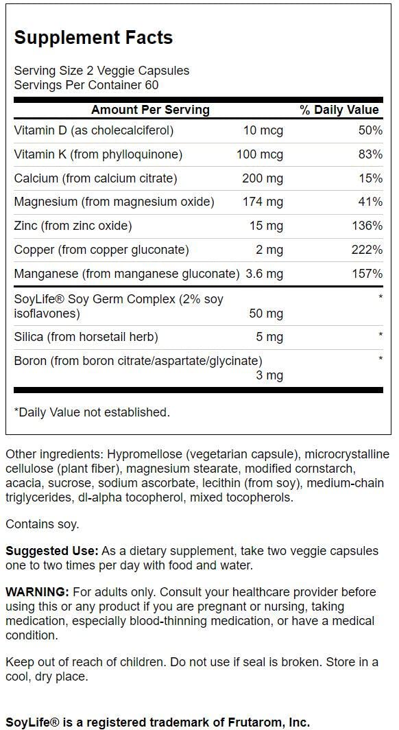 Swanson Bone Essentials – etiquette affichant sans gluten et sans OGM
