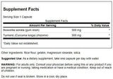 Swanson Boswellia Curcumin: bouteille et étiquette visibles, dosage quotidien simple.