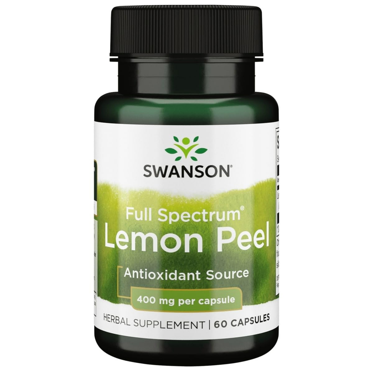 Swanson : bouteille de capsules zeste citron 400 mg, source d'antioxydants potentiels.