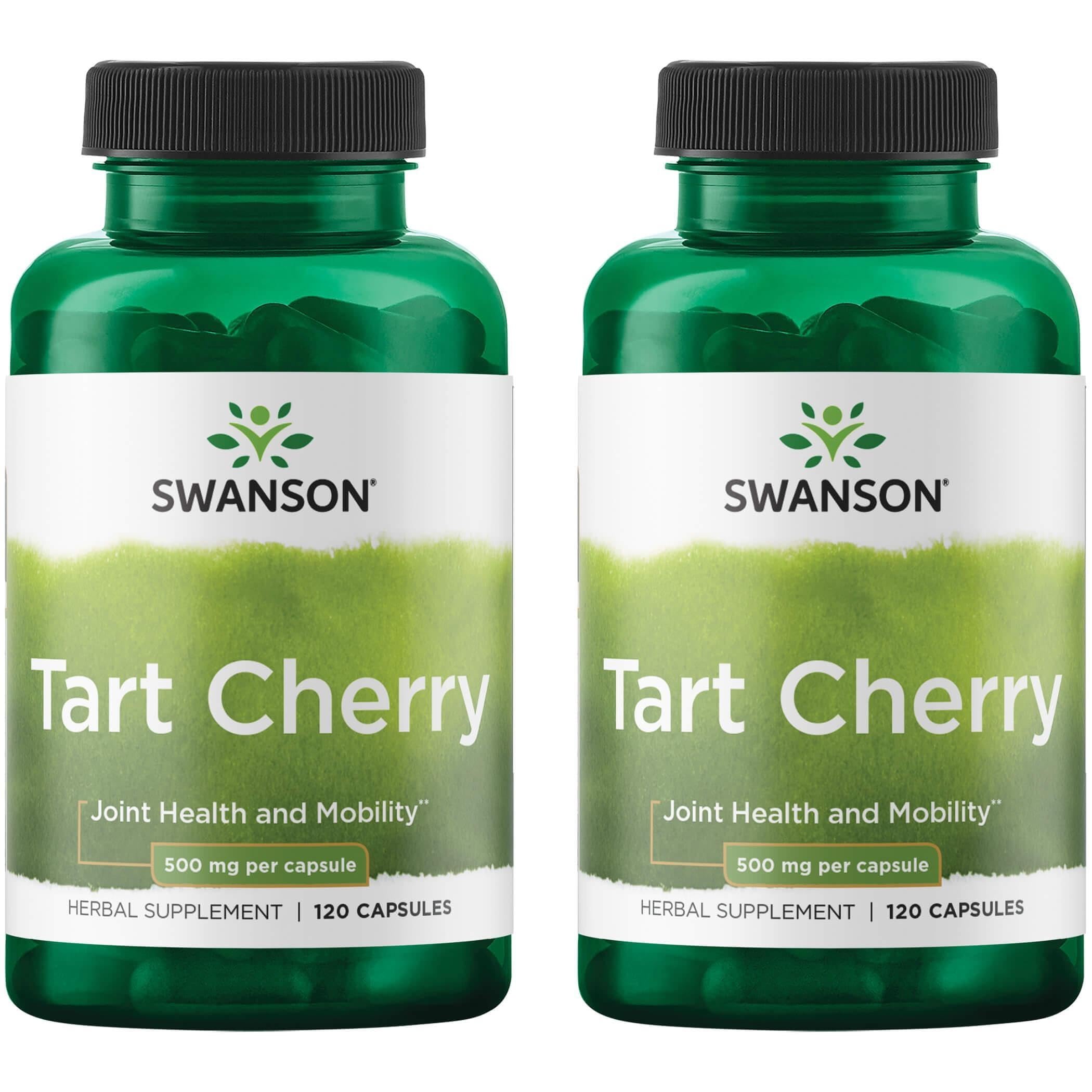 Swanson cerise acide: bouteille et capsules, soutien potentiel des articulations et antioxydants.
