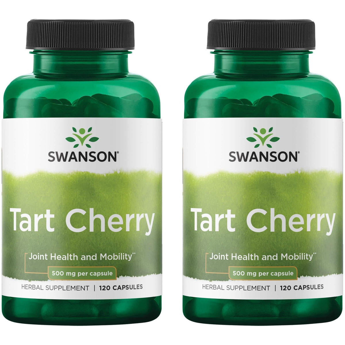 Swanson cerise acide: bouteille et capsules, soutien potentiel des articulations et antioxydants.