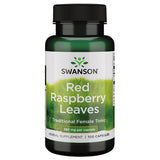 Bouteille Swanson de feuilles de framboisier rouge, 380 mg, soutien digestif et respiratoire potentiels.