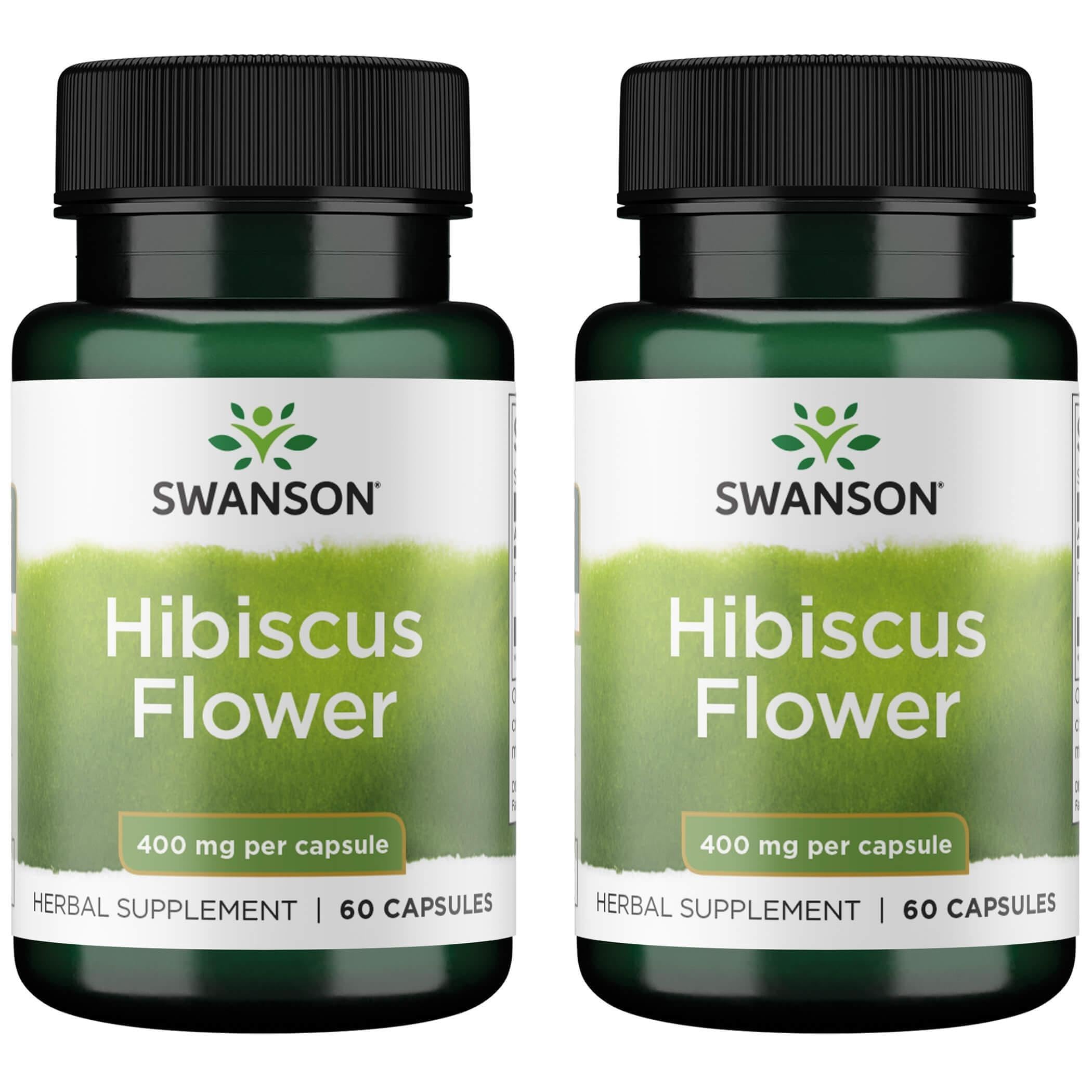 Swanson hibiscus: bouteille de capsules hibiscus avec actifs bioactifs pour le bien-être quotidien.