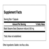 Swanson bouteille de sésame noir 60 capsules, pratique à intégrer dans la routine journalière.