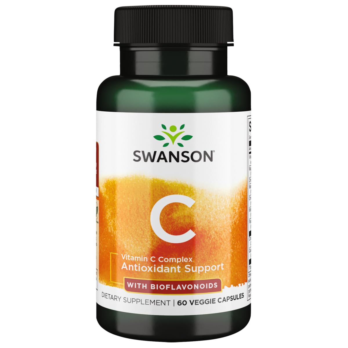 Swanson Vitamine C Formule Ultime – bouteille montrant l'absorption améliorée grâce aux minéraux alcalinisants