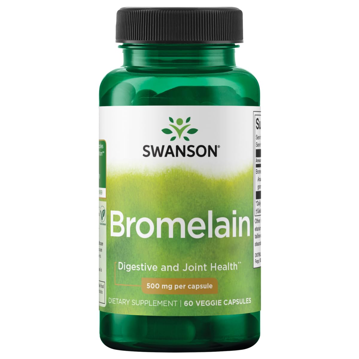 Swanson bromélaïne capsules végétales: soutien digestif et confort articulaire.