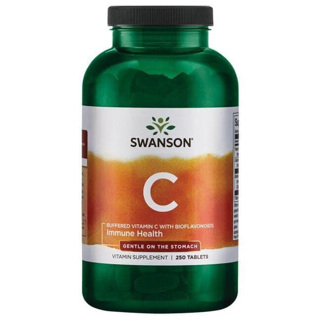 Swanson Buffered C BioFlav se prend facilement avec un verre d'eau.