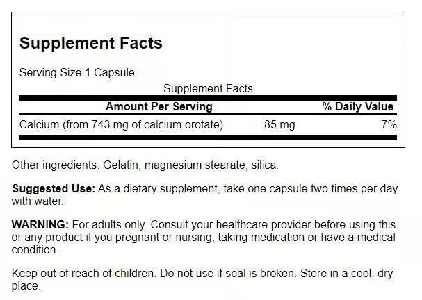 Swanson Calcium Orotate 85 mg paquet – conditionnement pratique pour le réapprovisionnement et l'utilisation continue.