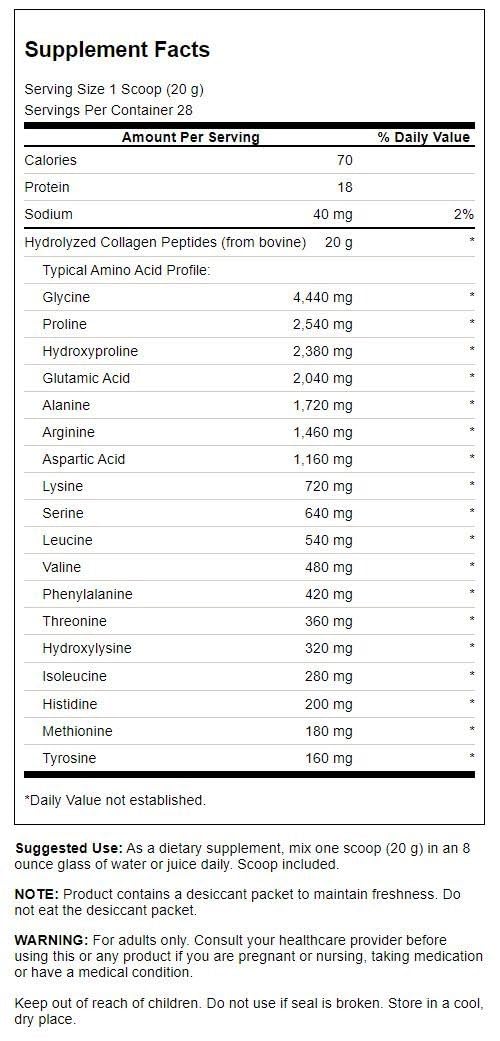Swanson Collagene Peptides cuillere-mesure, poudre pratique pour un apport quotidien