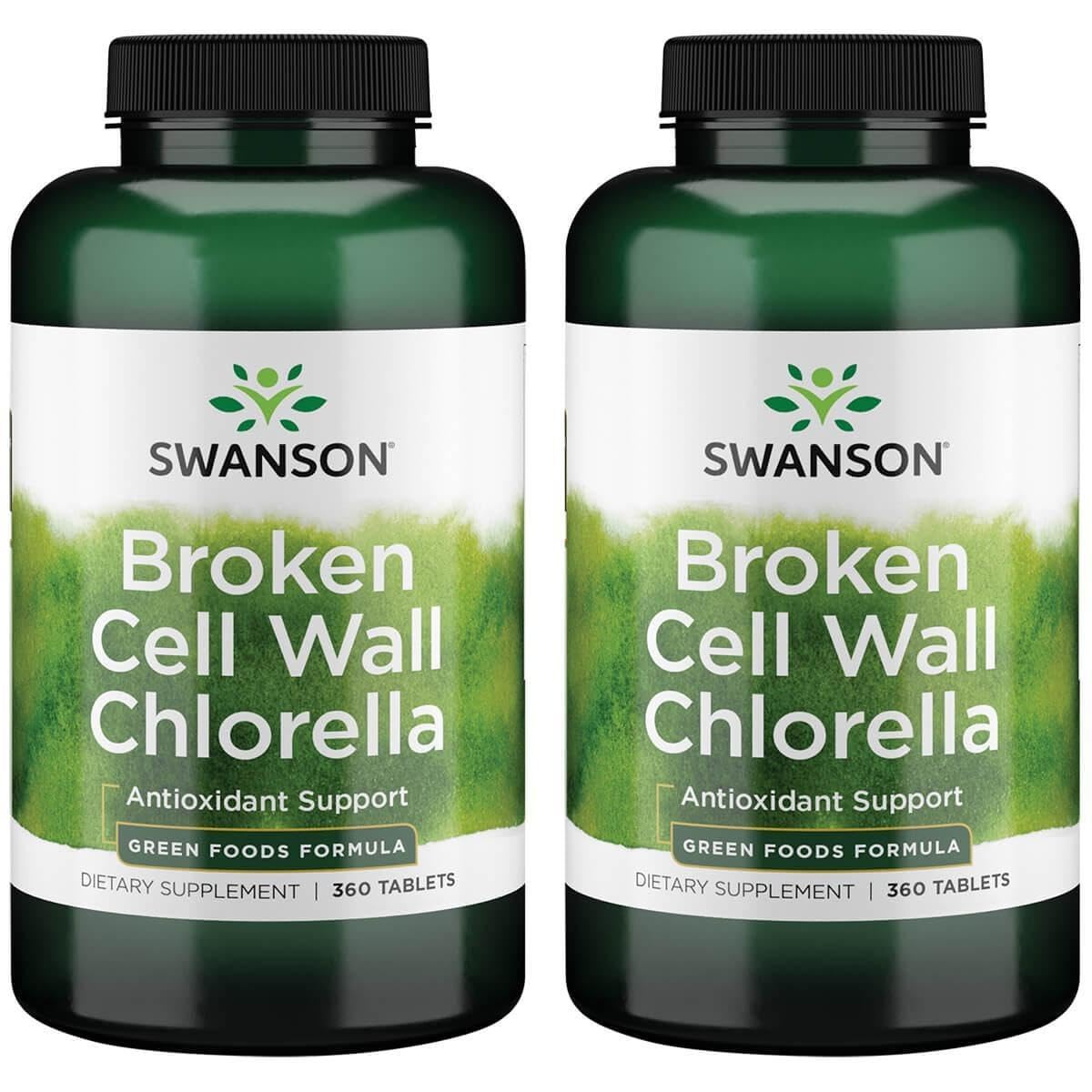 Swanson Chlorella à paroi brisée, bouteille de 360 comprimés, soutien global du bien-être.