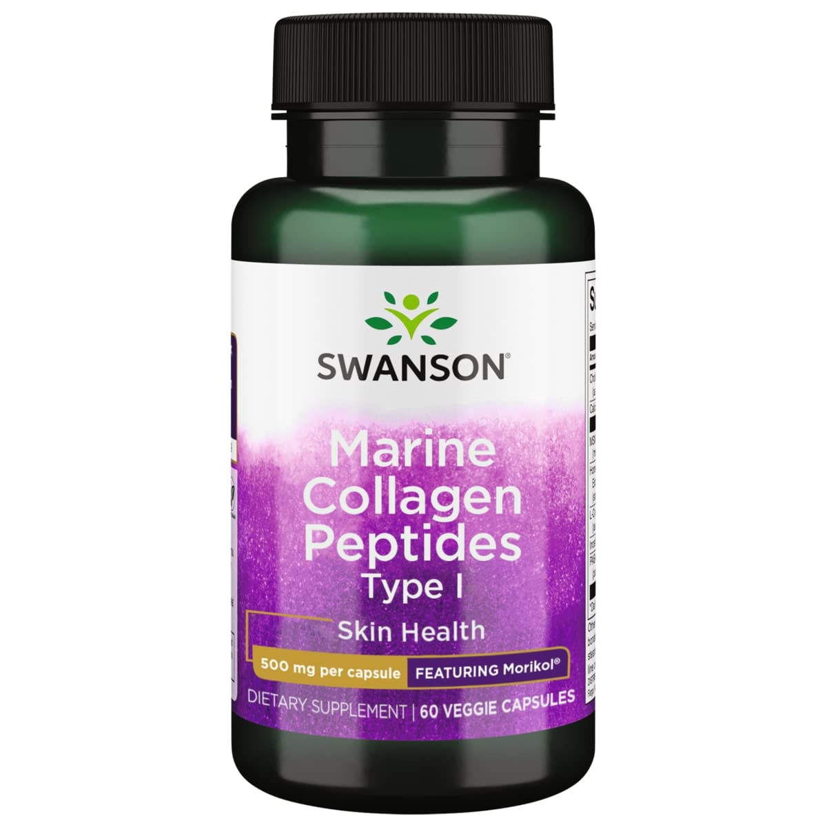 Capsules Swanson collagène marin Type I, peptides hydratants pour la peau.