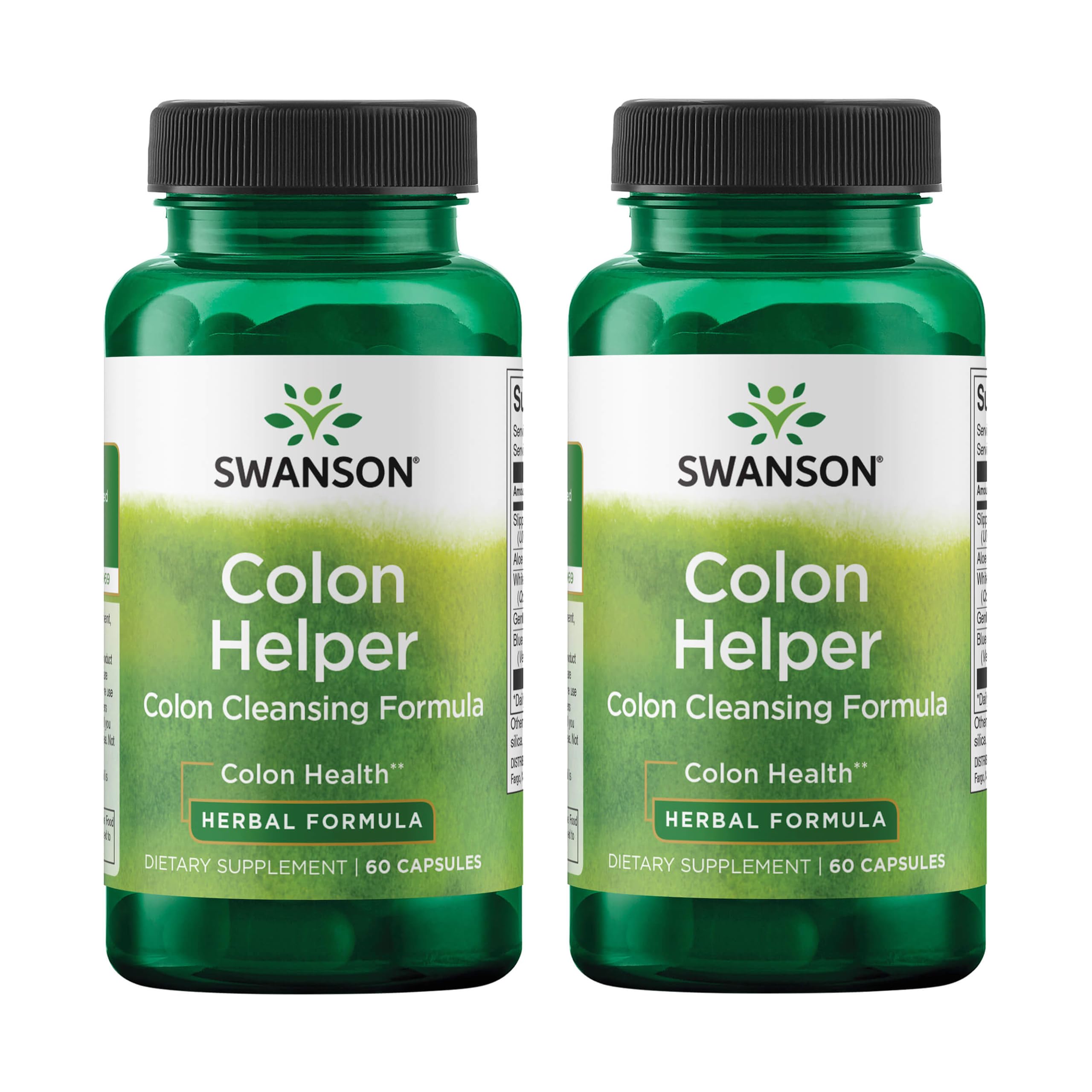Swanson Colon Helper : bouteille de gélules, soutien digestif potentiel pour les habitudes quotidiennes.