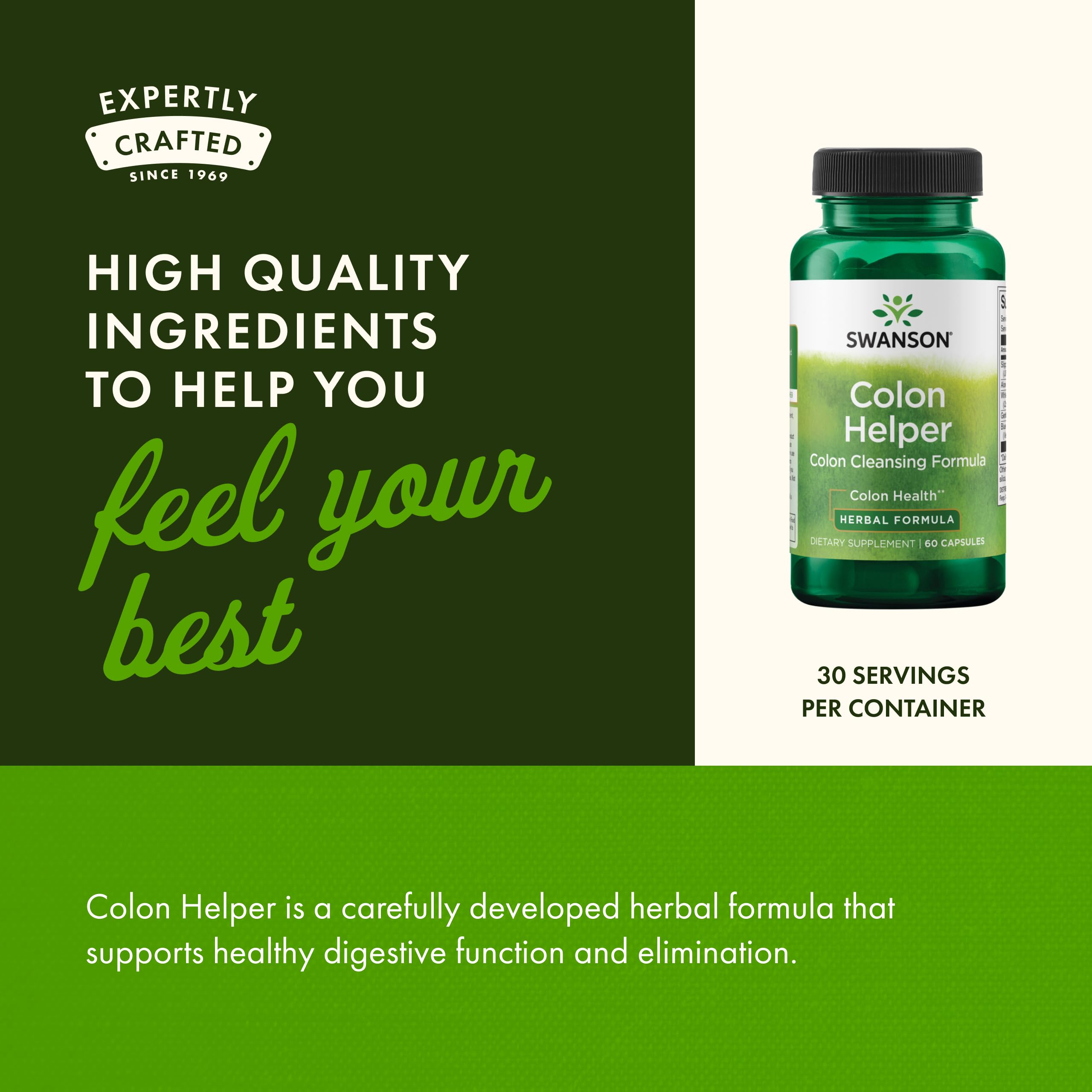Swanson Colon Helper: ecorce d'orme glissant et racine de goudsel dans la formule.