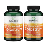 Swanson Colostrum haut Ig 500 mg, bouteille visible, soutien potentiel au système immunitaire.