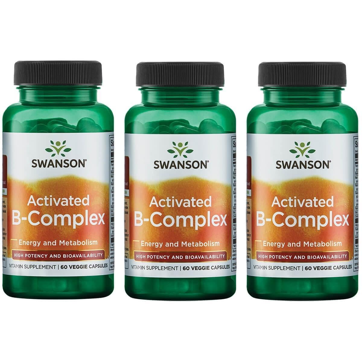 Swanson Complexe B Actif, capsules végétales, soutien énergie naturelle et vitalité