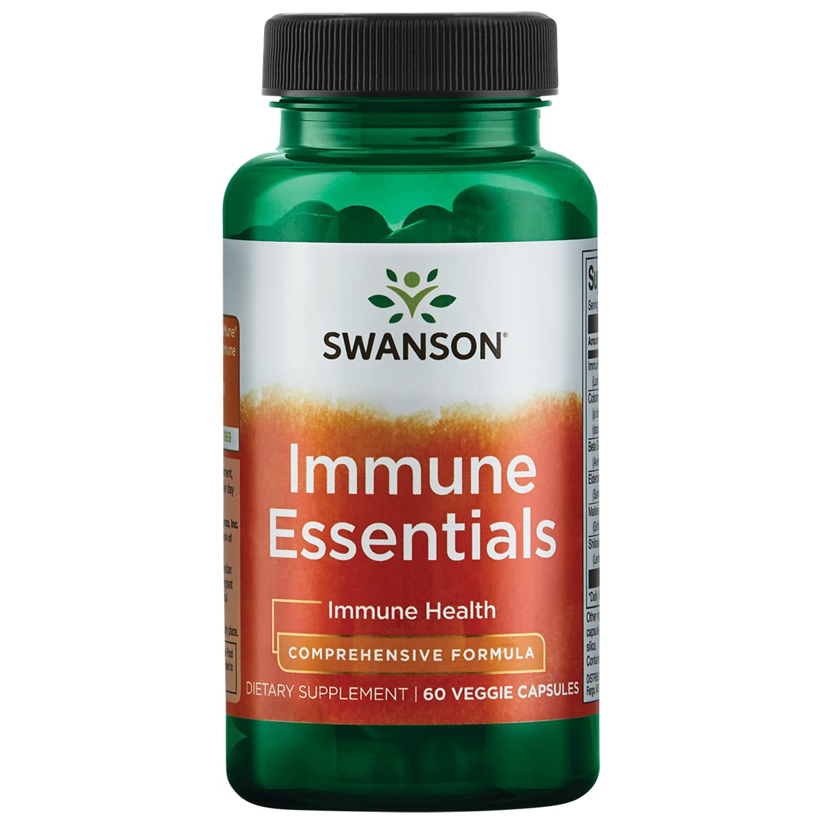 Swanson Cond Immune Essentials – bouteille 60 gélules végétales pour le soutien immunitaire potentiel.