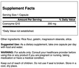 Swanson CoQ10 200 mg — capsules visibles, soutien potentiel au métabolisme et à la vitalité