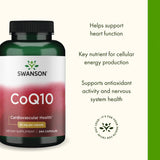 Swanson CoQ10 30 mg, capsules faciles à avaler avec de l’eau.