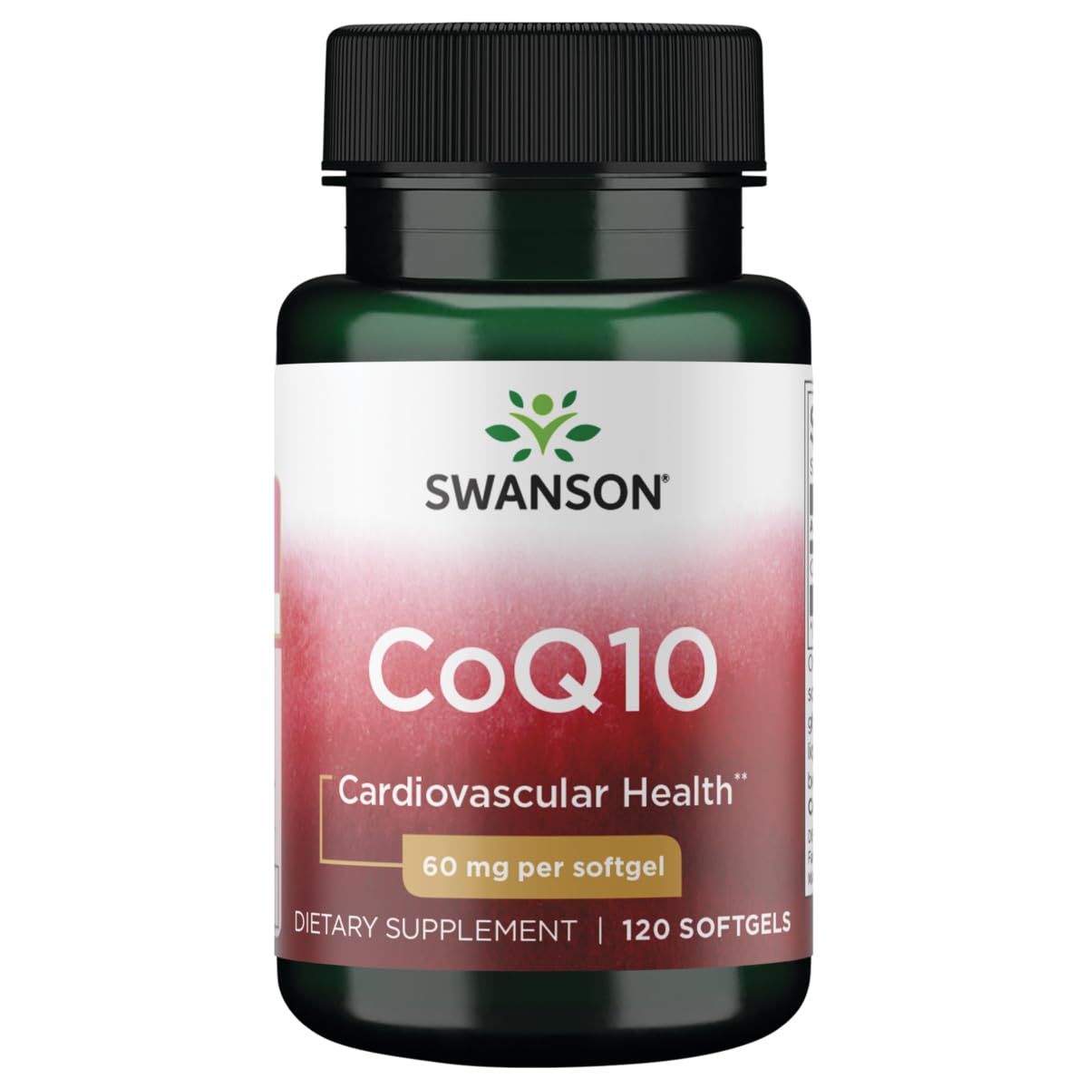 Swanson CoQ10 - bouteille de 120 gélules à 60 mg, énergie quotidienne potentielle.