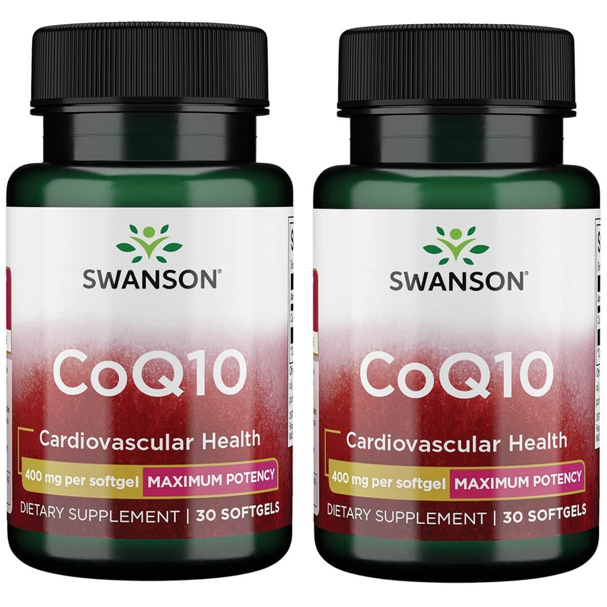 Swanson CoQ10 – bouteille de gélules molles 400 mg, soutien potentiel au cœur et énergie.