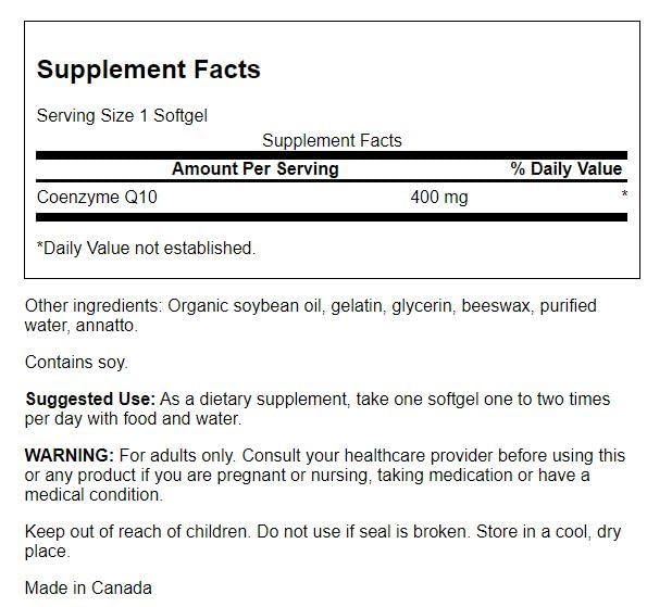 Swanson CoQ10, gros plan sur les gélules molles et leur usage énergétique.